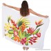 ISLAND STYLE CLOTHING Womens Sarong Orchid Floral Swimsuit Coverup Beachwear Bikini Wrap Skirt with Free Coconut Clip White B07F8GXP42